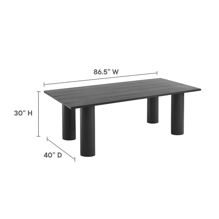 Nautica Outdoor Patio 87" Rectangular Aluminum Dining Table Graphite