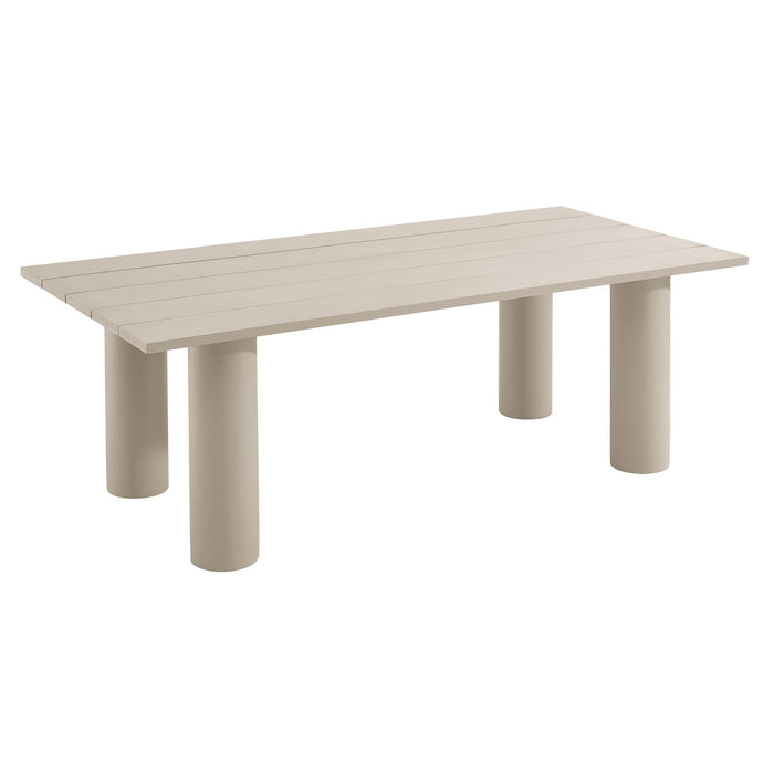 Nautica Outdoor Patio 87" Rectangular Aluminum Dining Table Taupe