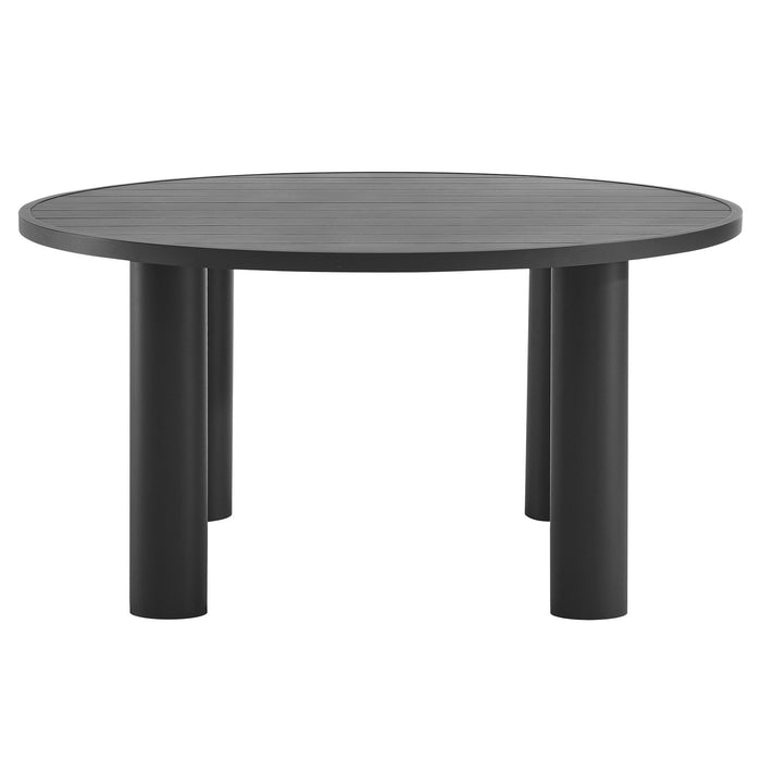 Nautica Outdoor Patio 60" Round Aluminum Dining Table Graphite