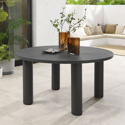 Nautica Outdoor Patio 60" Round Aluminum Dining Table Graphite
