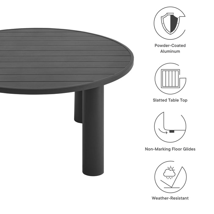 Nautica Outdoor Patio 60" Round Aluminum Dining Table Graphite