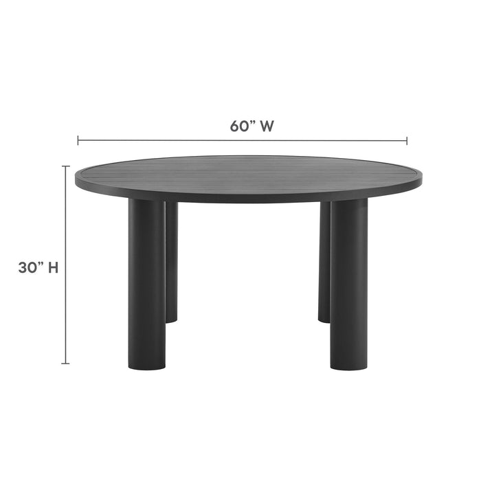 Nautica Outdoor Patio 60" Round Aluminum Dining Table Graphite