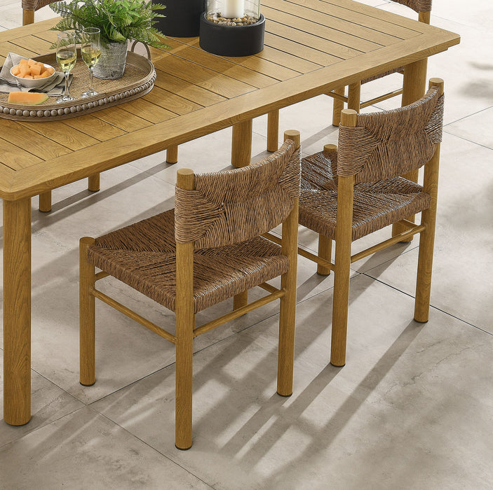 Parkland Outdoor Patio Rattan and Aluminum Dining Side Chairs Set of 2 Natural