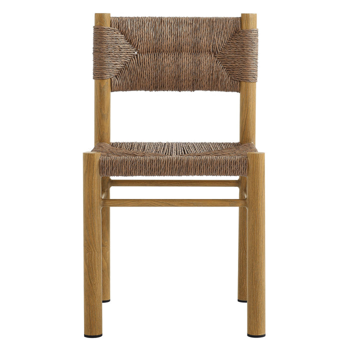 Parkland Outdoor Patio Rattan and Aluminum Dining Side Chairs Set of 2 Natural