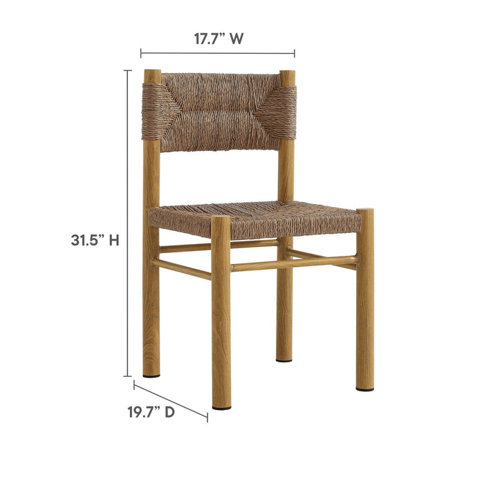 Parkland Outdoor Patio Rattan and Aluminum Dining Side Chairs Set of 2 Natural