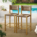 Parkland Outdoor Patio Rattan and Aluminum Counter Stools Set of 2 Natural