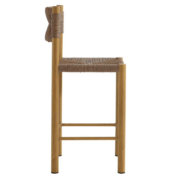 Parkland Outdoor Patio Rattan and Aluminum Counter Stools Set of 2 Natural