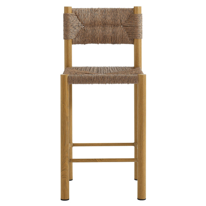 Parkland Outdoor Patio Rattan and Aluminum Counter Stools Set of 2 Natural