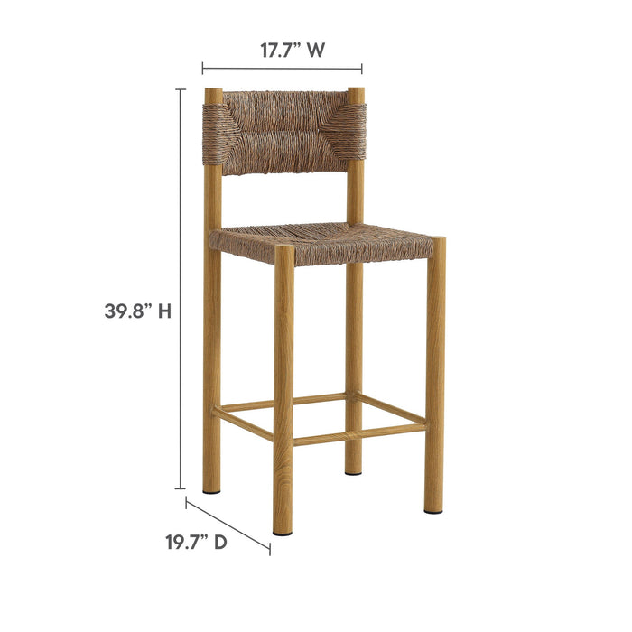 Parkland Outdoor Patio Rattan and Aluminum Counter Stools Set of 2 Natural