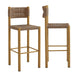 Parkland Outdoor Patio Rattan and Aluminum Bar Stools Set of 2 Natural