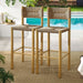 Parkland Outdoor Patio Rattan and Aluminum Bar Stools Set of 2 Natural