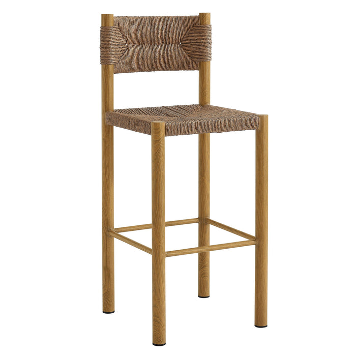 Parkland Outdoor Patio Rattan and Aluminum Bar Stools Set of 2 Natural