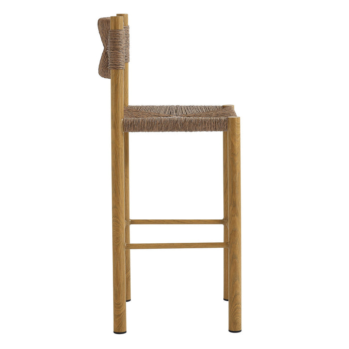 Parkland Outdoor Patio Rattan and Aluminum Bar Stools Set of 2 Natural