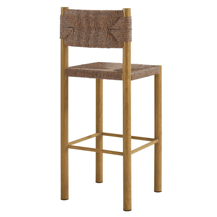 Parkland Outdoor Patio Rattan and Aluminum Bar Stools Set of 2 Natural