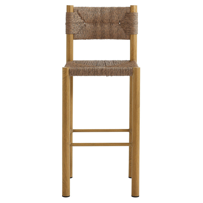 Parkland Outdoor Patio Rattan and Aluminum Bar Stools Set of 2 Natural