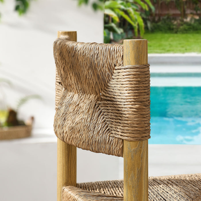 Parkland Outdoor Patio Rattan and Aluminum Bar Stools Set of 2 Natural