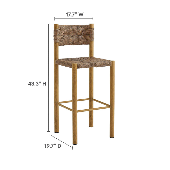 Parkland Outdoor Patio Rattan and Aluminum Bar Stools Set of 2 Natural