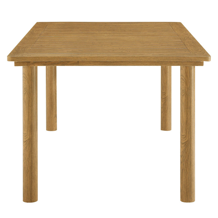 Parkland 76" Outdoor Patio Aluminum Dining Table Natural