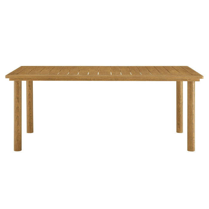 Parkland 76" Outdoor Patio Aluminum Dining Table Natural