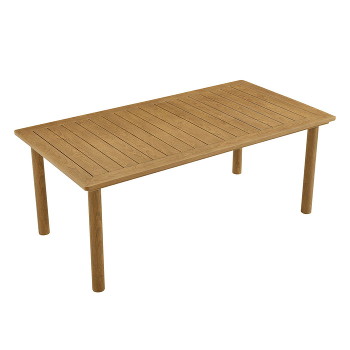 Parkland 76" Outdoor Patio Aluminum Dining Table Natural