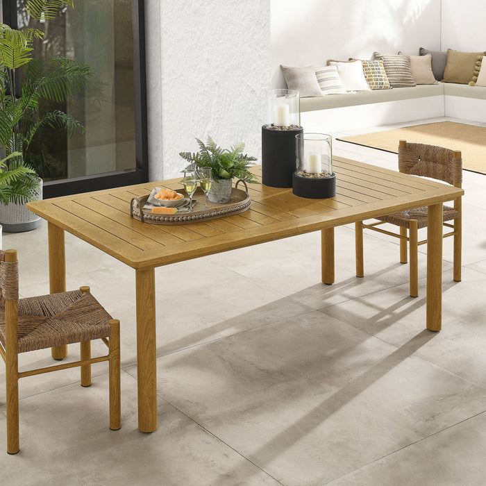 Parkland 76" Outdoor Patio Aluminum Dining Table Natural