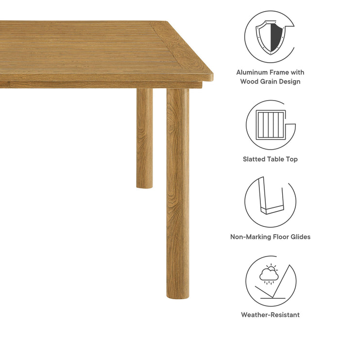 Parkland 76" Outdoor Patio Aluminum Dining Table Natural