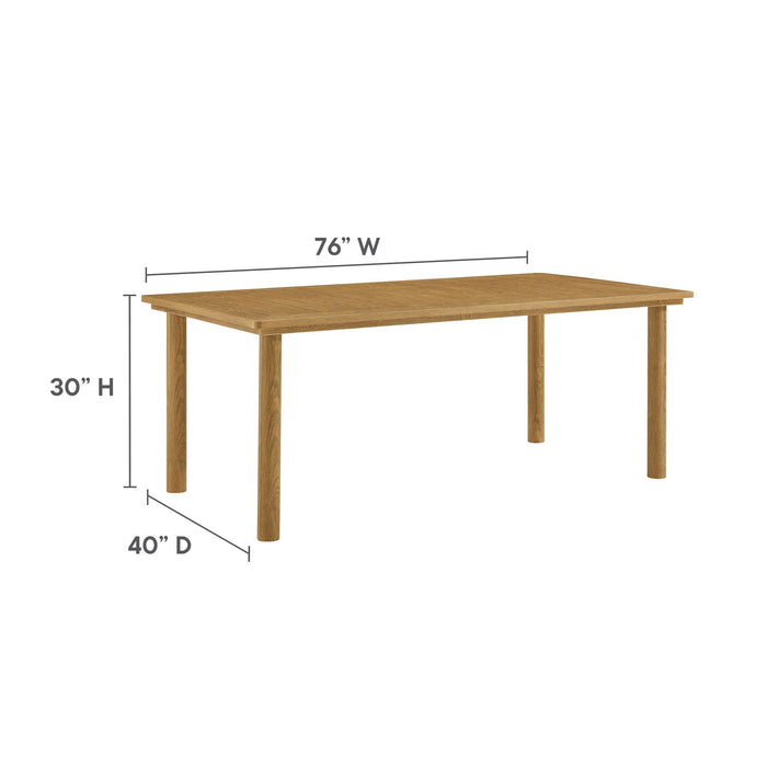 Parkland 76" Outdoor Patio Aluminum Dining Table Natural