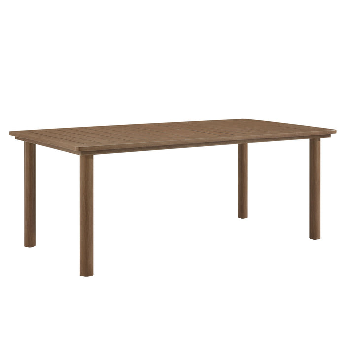 Parkland 76" Outdoor Patio Aluminum Dining Table Walnut