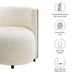 Modway Solis Boucle Accent Chair Living Room Furniture in White - Side View