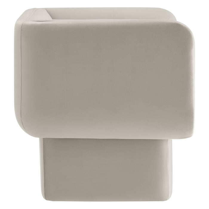 Modway Tate Performance Velvet Accent Chair Living Room Furniture - Lifestyle View