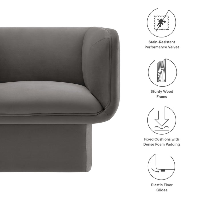 Modway Tate Performance Velvet Accent Chair Living Room Furniture - View 18