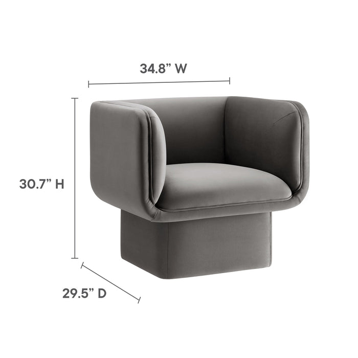 Modway Tate Performance Velvet Accent Chair Living Room Furniture - View 19