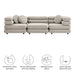 Jubilee 3-Piece Modular Performance Velvet Sectional Sofa Almond