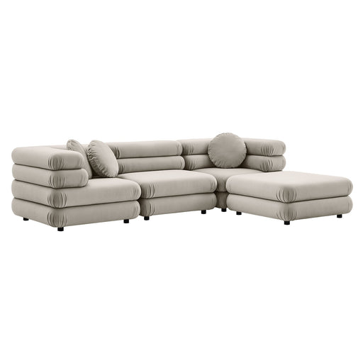 Jubilee 4-Piece Modular Performance Velvet Sectional Sofa by Modway - angle view