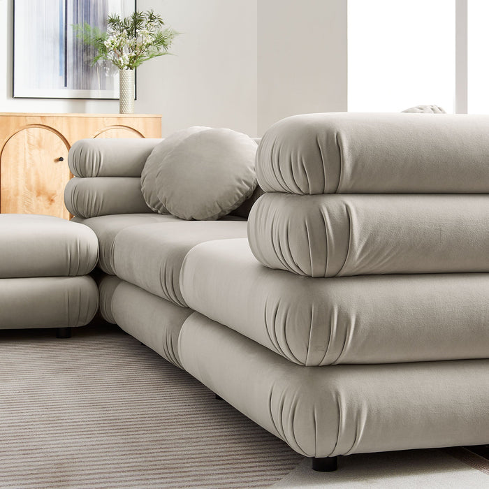Jubilee 4-Piece Modular Performance Velvet Sectional Sofa by Modway - specifications diagram