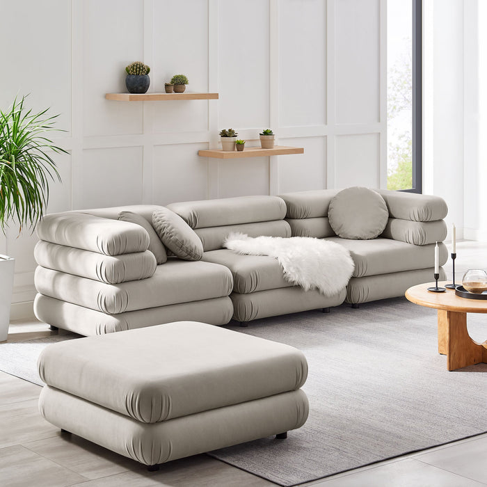 Jubilee 4-Piece Modular Performance Velvet Sectional Sofa by Modway - detail close-up