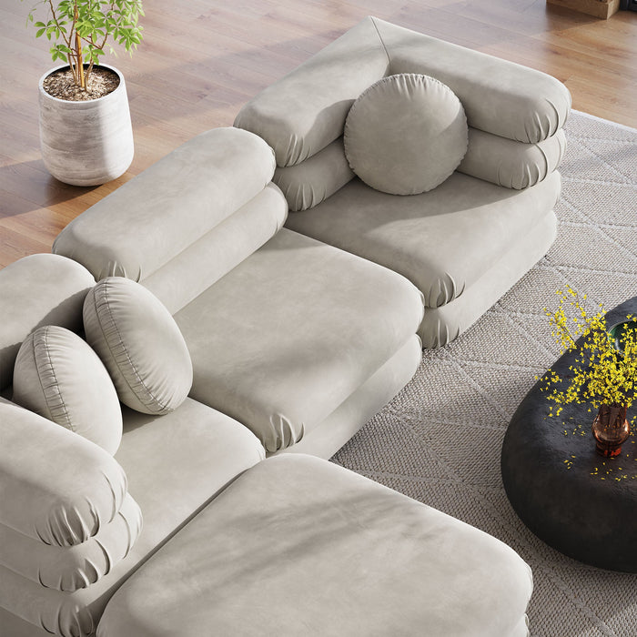 Jubilee 4-Piece Modular Performance Velvet Sectional Sofa by Modway - back view