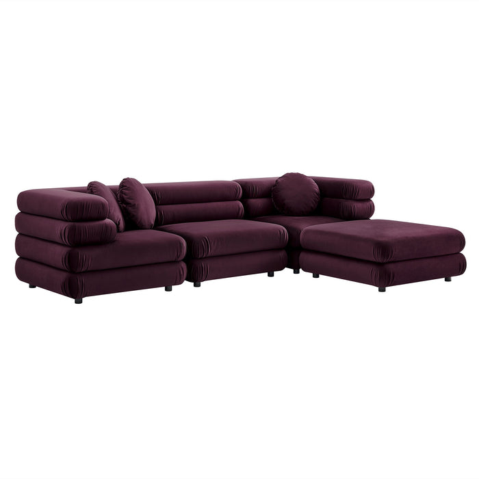 Jubilee 4-Piece Modular Performance Velvet Sectional Sofa sectional sofa