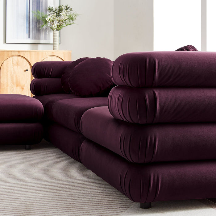 Jubilee 4-Piece Modular Performance Velvet Sectional Sofa sectional sofa angle view