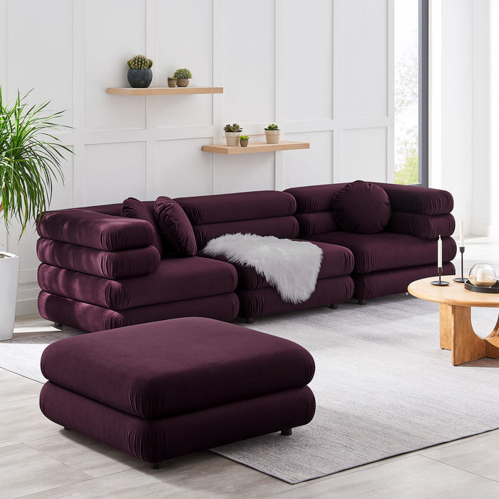 Jubilee 4-Piece Modular Performance Velvet Sectional Sofa sectional sofa detail close-up