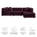 Jubilee 4-Piece Modular Performance Velvet Sectional Sofa sectional sofa side view