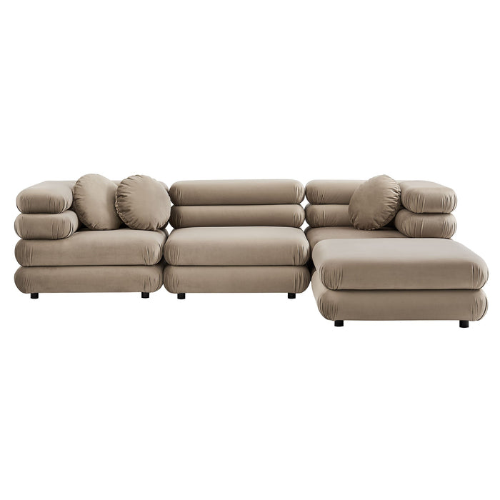 Jubilee 4-Piece Modular Performance Velvet Sectional Sofa by Modway - view 29