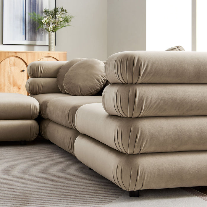 Jubilee 4-Piece Modular Performance Velvet Sectional Sofa by Modway - view 22