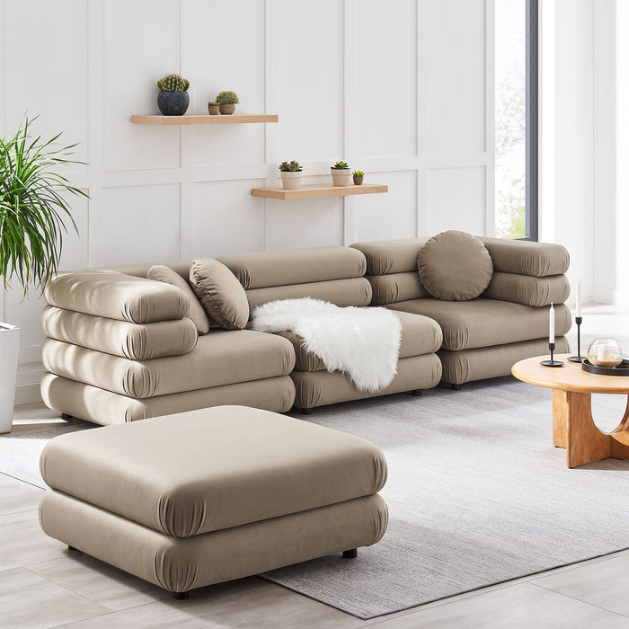 Jubilee 4-Piece Modular Performance Velvet Sectional Sofa by Modway - view 19
