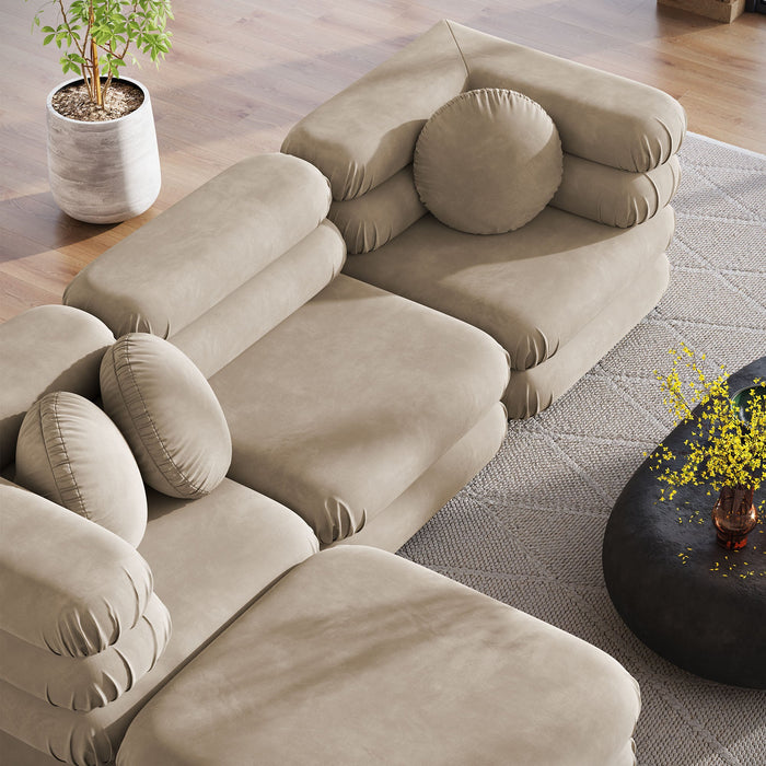 Jubilee 4-Piece Modular Performance Velvet Sectional Sofa by Modway - view 21