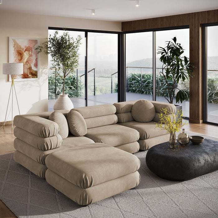 Jubilee 4-Piece Modular Performance Velvet Sectional Sofa by Modway - view 20