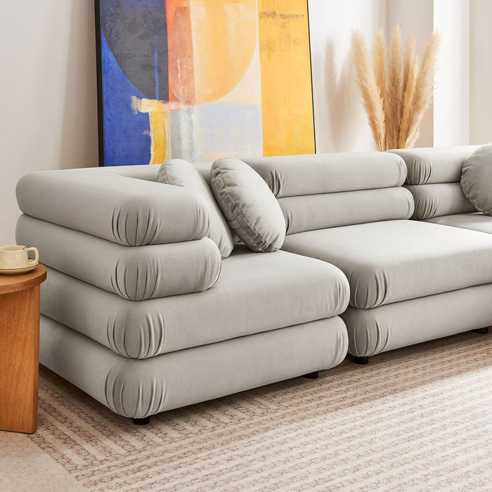 Jubilee 5-Piece Modular Performance Velvet Sectional Sofa by Modway - specifications diagram