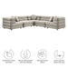 Jubilee 5-Piece Modular Performance Velvet Sectional Sofa by Modway - side view