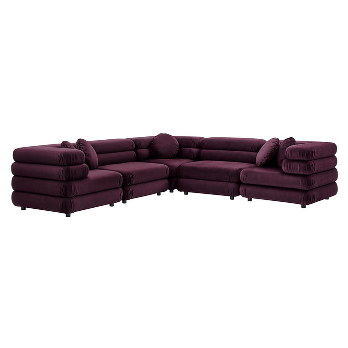 Jubilee 5-Piece Modular Performance Velvet Sectional Sofa by Modway - product label