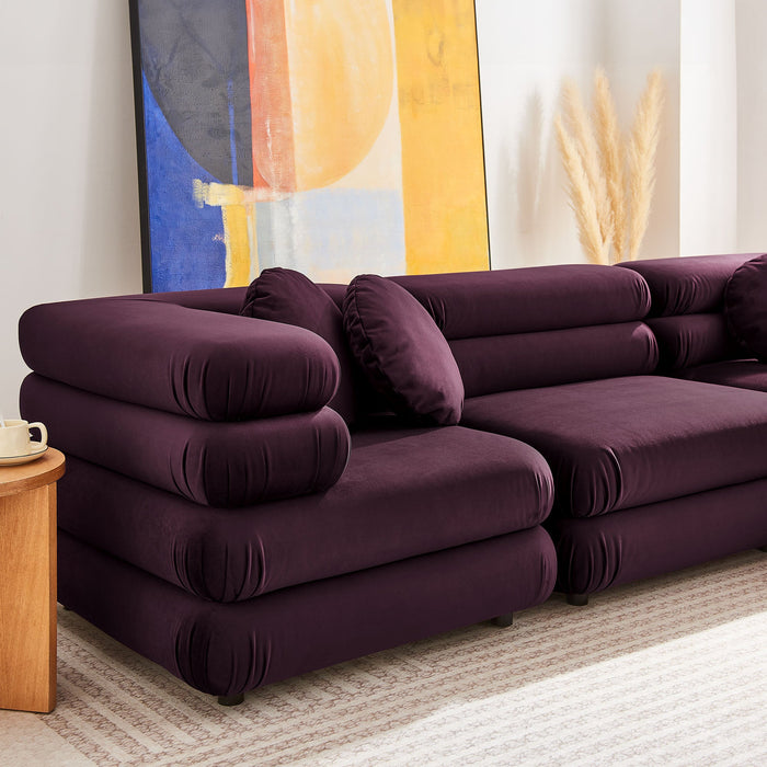 Jubilee 5-Piece Modular Performance Velvet Sectional Sofa by Modway - view 19
